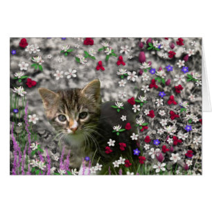 Emma in Blume II, Little Gray Tabby Kitty Cat