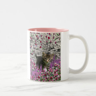 Emma in den Blumen I - kleines graues Zweifarbige Tasse