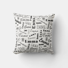 Emma Individuelle Name Schwarz-weiß Kissen