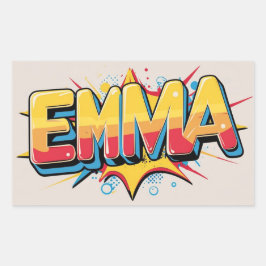 Emma mit Explosion Rechteckiger Aufkleber