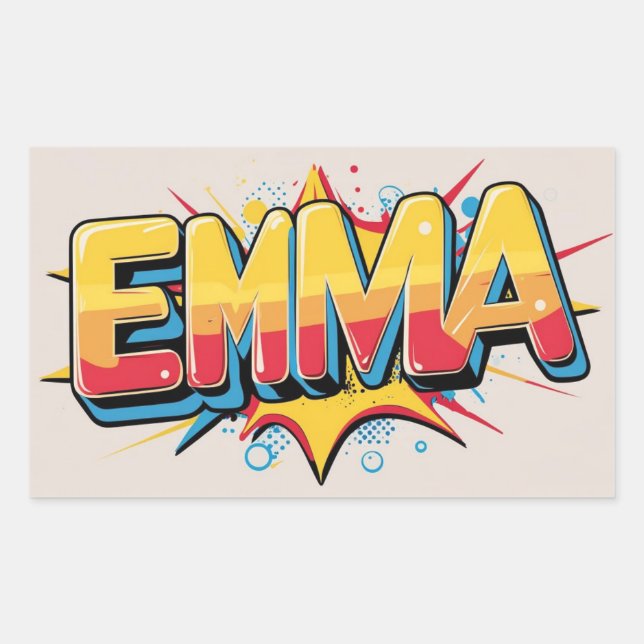Emma mit Explosion Rechteckiger Aufkleber (Vorderseite)