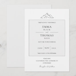 EMMA Mountain Minimalistisch Dove Gray Einladung