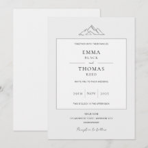 EMMA Mountain Minimalistisch Dove Gray Einladung