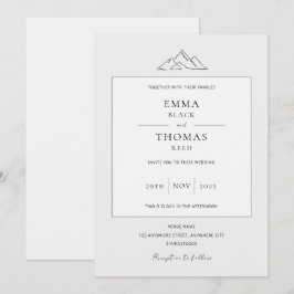 EMMA Mountain Minimalistisch Dove Gray Einladung