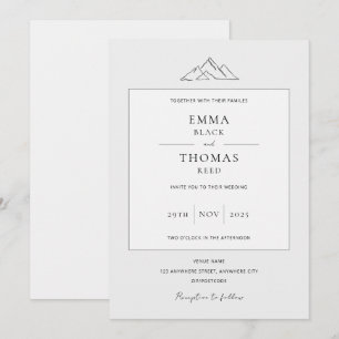 EMMA Mountain Minimalistisch Dove Gray Einladung