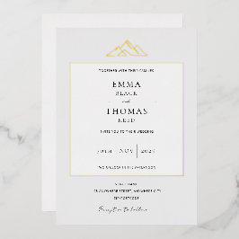 EMMA Mountain Minimalistisch Dove Gray Foil Einlad Folieneinladung