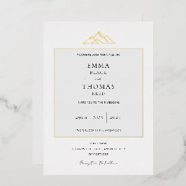 EMMA Mountain Minimalistisch Dove Gray Foil Einlad Folieneinladung