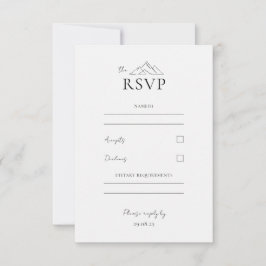 EMMA Mountain Minimalistisch Dove Gray Response Ca RSVP Karte