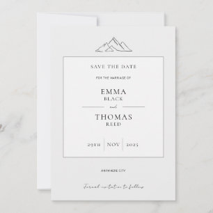 EMMA Mountain Minimalistisch Dove Gray Save the Da Date