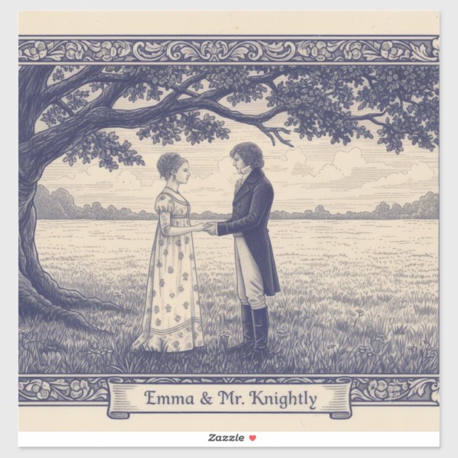 Emma & Mr. Knightley Aufkleber (Blatt)