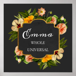 Emma Name bedeutet Royal Rose Frame Gift Poster