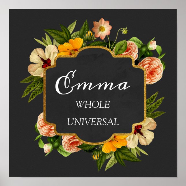 Emma Name bedeutet Royal Rose Frame Gift Poster (Vorne)