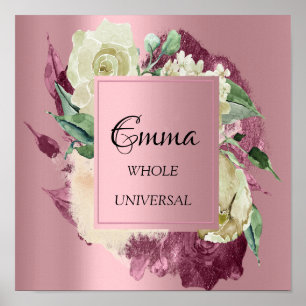 Emma Name Bedeutung Marsala Rosen Brautparty Poster