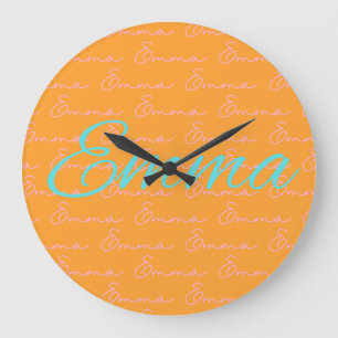 Emma Name Design Pattern Große Wanduhr