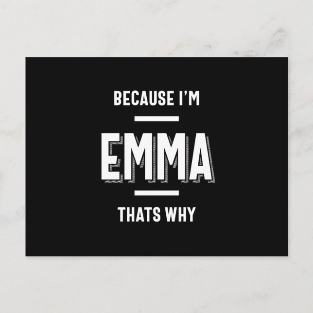 Emma Name Personalisiert Women Girl Postkarte (Vorderseite)