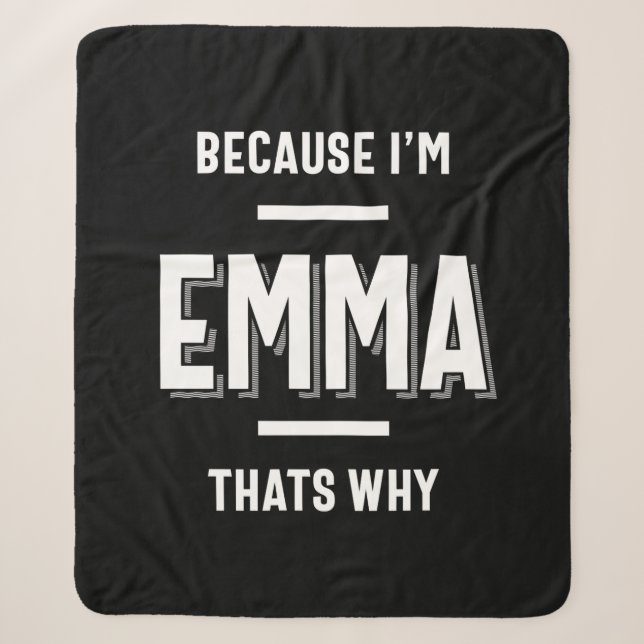 Emma Name Personalisiert Women Girl Sherpadecke (Vorderseite)