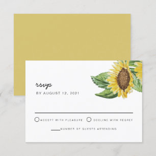 EMMA Rustic Country Sunflower Boho RSVP Card Einladung