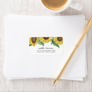 EMMA Rustic Country Sunflower Rückgabeadresse Labe Adressaufkleber