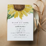 EMMA Rustic Sunflower Bridal Brunch   Bubbly Einladung<br><div class="desc">Diese Brautdusche lädt mit einer rustikalen Aquarellsonnenblume ein. Editieren Sie einfach alle Texte für jede Veranstaltung (Babydusche,  Brautparty,  Hochzeit,  Probe Dinner,  etc.).</div>