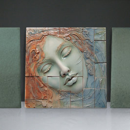 EMMA Sage Abstrakt Square Collection Imitate Relie Fliese