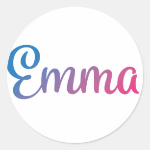 Emma stilvoller Cursive Runder Aufkleber
