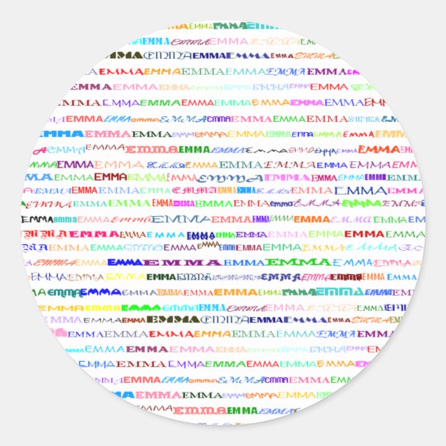 Emma Text Design II Sticker (Vorderseite)