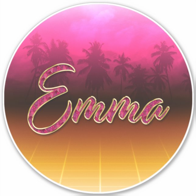 Emma Vorname Name golden pink Aufkleber Sticker (Vorderseite)