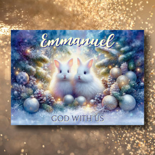Emmanuel Bible Verse Niedlich Weihnachtsschnee Bun Feiertagskarte