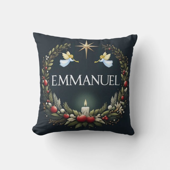 Emmanuel Christmas Engel Kissen (Vorderseite)