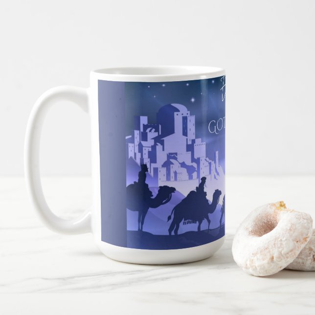 Emmanuel God Mit uns 15 oz Tasse (Mit Donut)