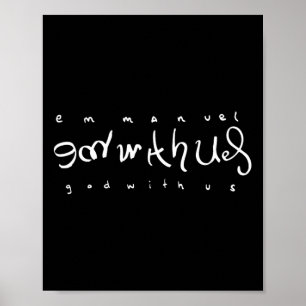 Emmanuel God with us Double Bedeutung Script Text Poster