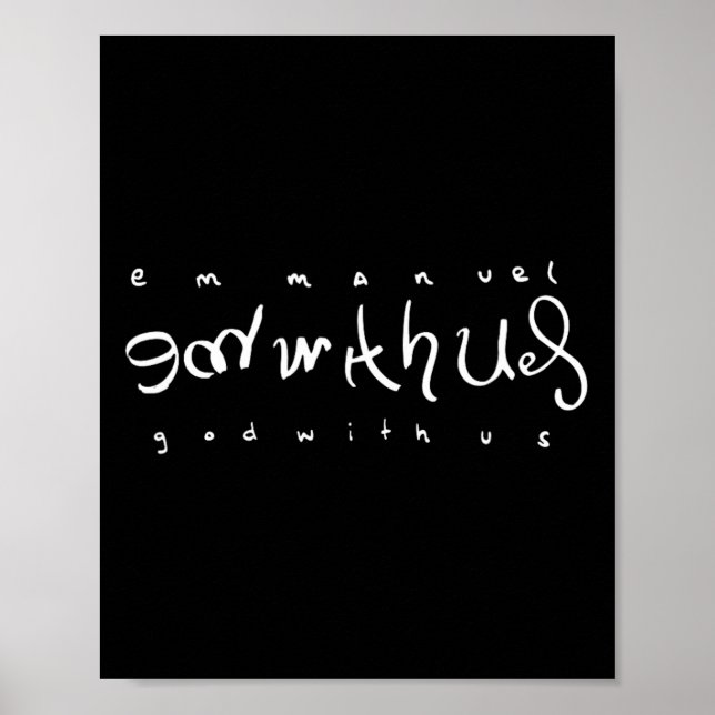 Emmanuel God with us Double Bedeutung Script Text Poster (Vorne)