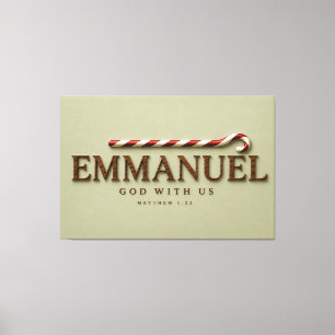 EMMANUEL   Matthäus 1:23 Weihnachten   Soft Sage Leinwanddruck