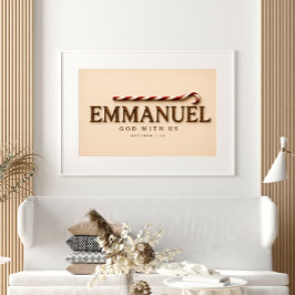 EMMANUEL | Matthäus 1,23 Weihnachten | Warmes Crem Poster