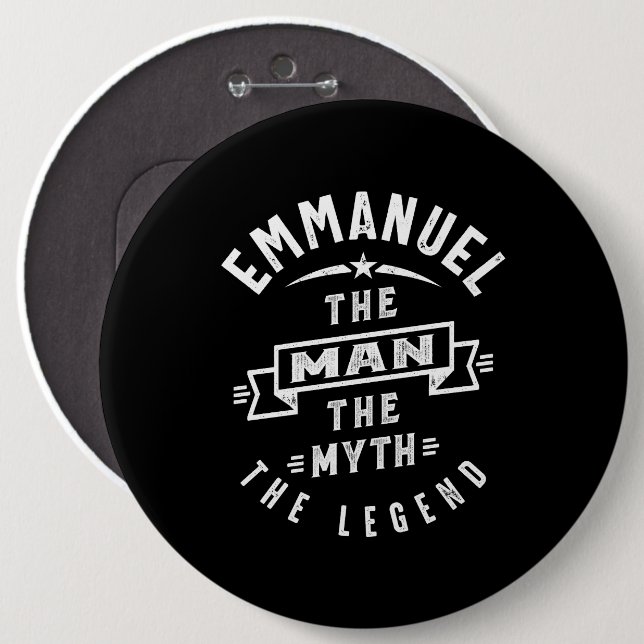 Emmanuel Personalisiert Name Birthday Gift Button (Vorne & Hinten)