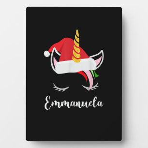 Emmanuela Name Geschenk - Emmanuela Weihnachtsmann Fotoplatte