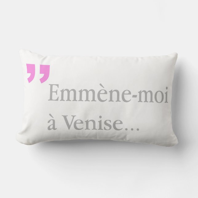 Emmene-moi a Venise Lovers wünscht zweiseitige BW  Lendenkissen (Vorderseite)