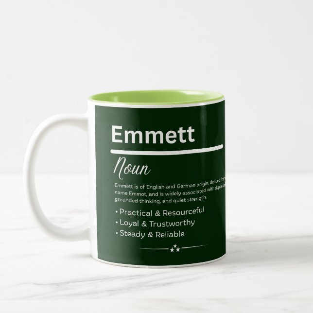 Emmett Personalized Name Zweifarbige Tasse (Links)