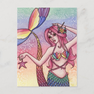 Emmy - Carte postale Rainbow Mermaid