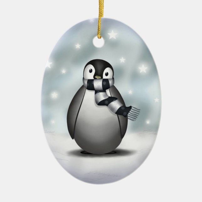 Emmy der Kaiser-Pinguin - Verzierung Keramikornament (Vorne)