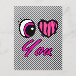 Emo Auge Herz Ich liebe dich Postkarte