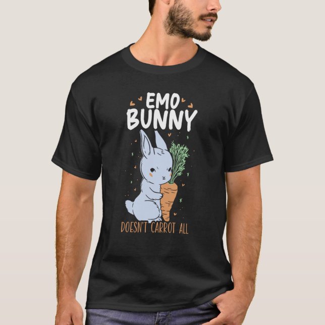 Emo Bunny Doesn't Carrot All Bunny Rabbit Animal B T-Shirt (Vorderseite)