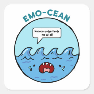 Emo-Cean Ocean Beach Pun Sticker
