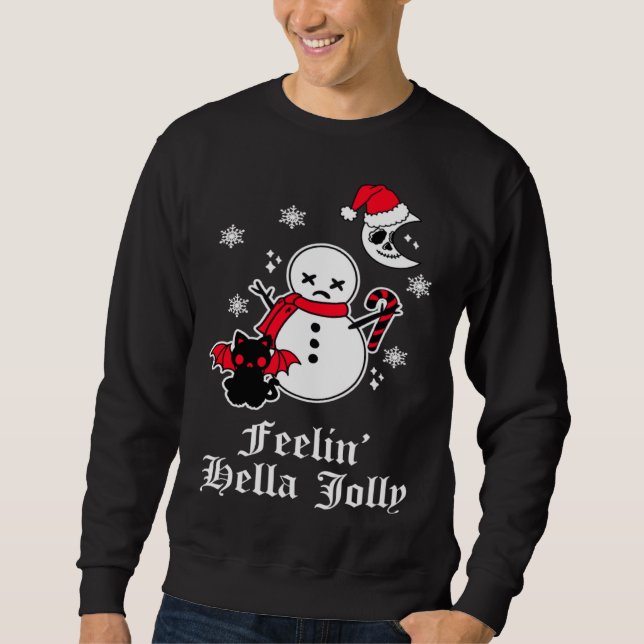Emo Christmas Goth Sarcastic Meme Horror Gothic Sn Sweatshirt (Vorderseite)