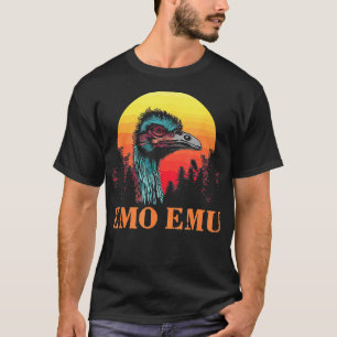 Emo Emu Funny Vintag Emu Running Bird Puff T-Shirt