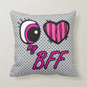 Emo Eye Heart I Liebe meine BESTE FREUNDIN Bester  Kissen