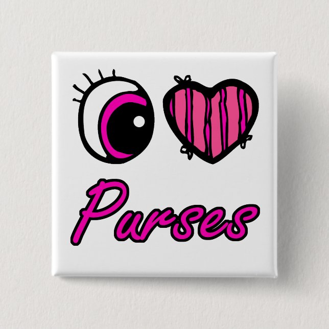 Emo Eye Heart I Liebe Purses Button (Vorderseite)