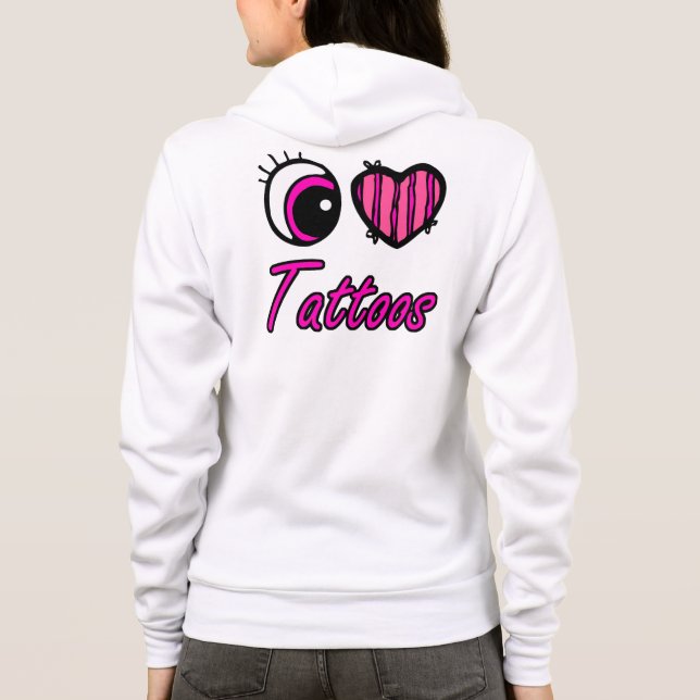 Emo Eye Heart I Liebe Tattoos Hoodie (Rückseite)