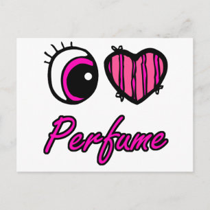 Emo Eye Heart Ich liebe Parfüm Postkarte