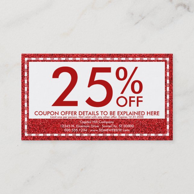 emo Glitter-Kuponkarte Rabattkarte (Vorderseite)